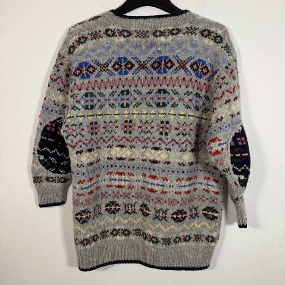 Susann D Hand knit Sweater Button Front Cardigan Small Shetland Wool Grandma - Picture 6 of 7